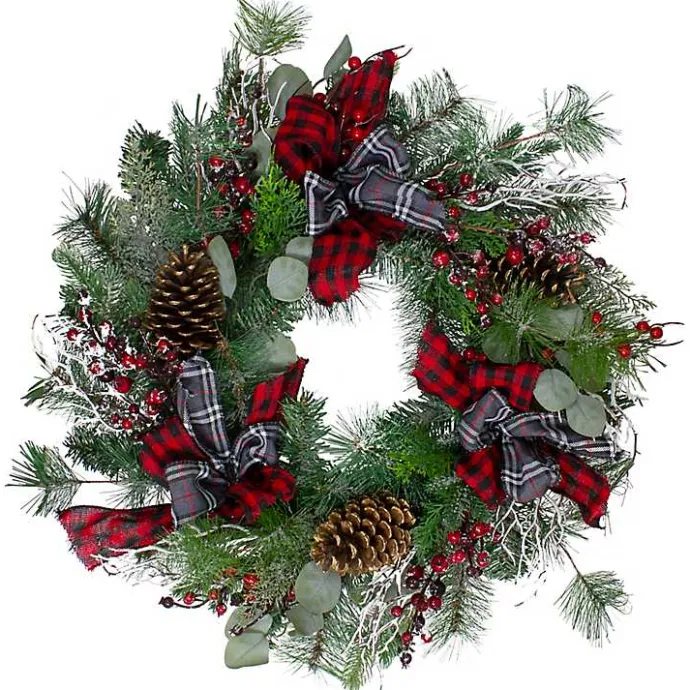 Sale Kirklands Home Buffalo Check Plaid Ribbon Holiday Wreath