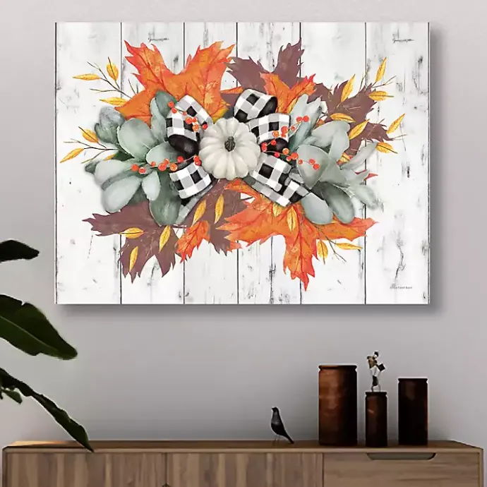 Best Kirklands Home Buffalo Check Pumpkin Swag Canvas Art Print