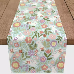 New Kirklands Home Bunnies and Blossoms Table Runner, 90 in.