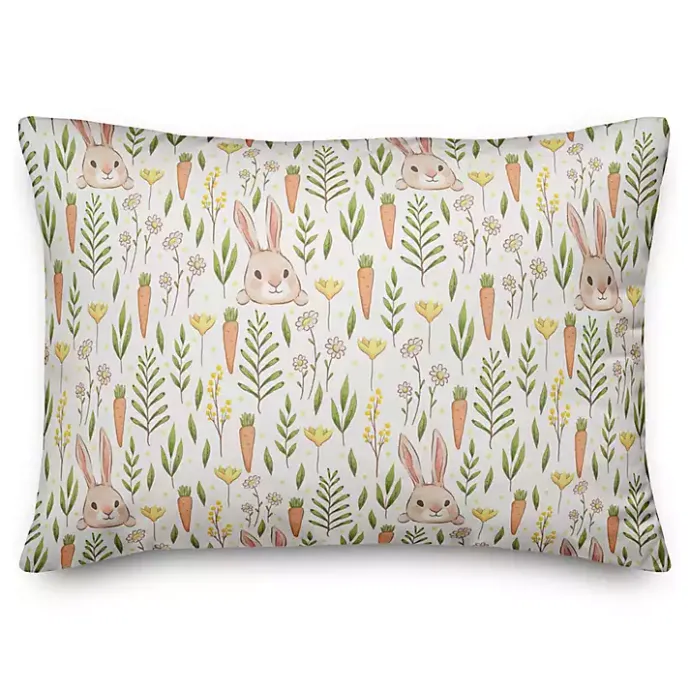 Kirklands Home Bunnies and Carrots Lumbar Pillow