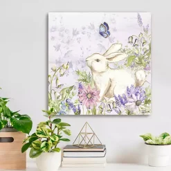 Sale Kirklands Home Bunny Butterfly Trail II Canvas Art Print