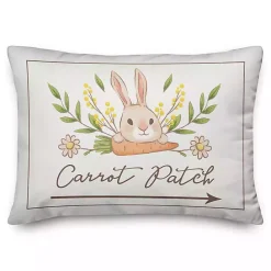 Discount Kirklands Home Bunny Carrot Patch Lumbar Pillow White