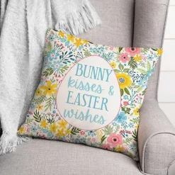 Hot Kirklands Home Bunny Kisses and Easter Wishes Pillow Multi