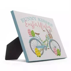 New Kirklands Home Bunny Kisses Easter Wishes Table Canvas Art Print White