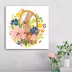 Hot Kirklands Home Bunny Meadow Scene Canvas Art Print