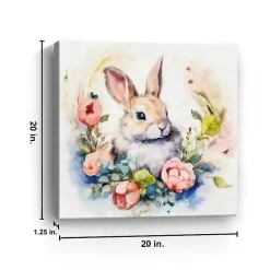 Hot Kirklands Home Bunny Nestled in Flowers Canvas Art Print
