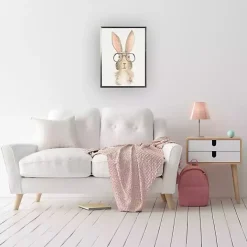 Online Kirklands Home Bunny Wearing Glasses Framed Art Print