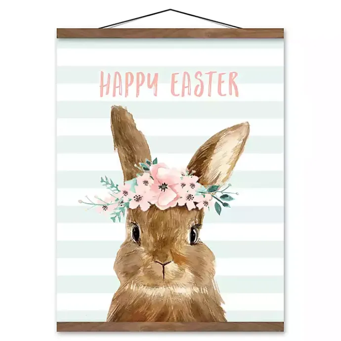 Sale Kirklands Home Bunny with Floral Crown Hanging Canvas Print