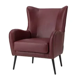 New Kirklands Home Burgundy Faux Leather Accent Chair Red