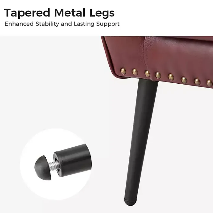 New Kirklands Home Burgundy Faux Leather Accent Chair Red