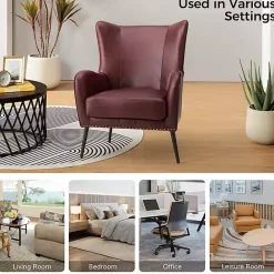 New Kirklands Home Burgundy Faux Leather Accent Chair Red