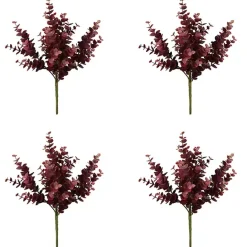 Outlet Kirklands Home Burgundy Jade Leaf Sprays, Set of 4