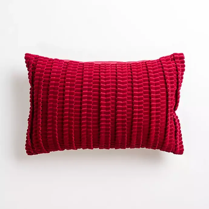 Online Kirklands Home Burgundy Jules Velvet Cord Lumbar Pillow Red