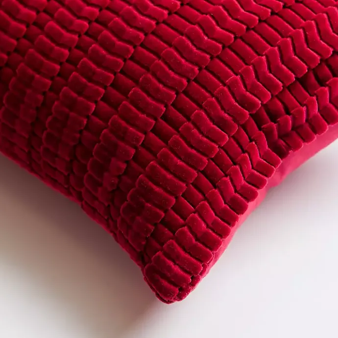 Online Kirklands Home Burgundy Jules Velvet Cord Lumbar Pillow Red