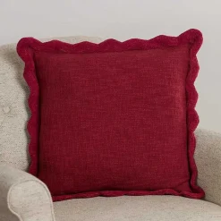 Best Kirklands Home Burgundy Juna Scalloped Pillow Red