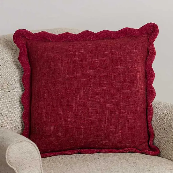 Best Kirklands Home Burgundy Juna Scalloped Pillow Red