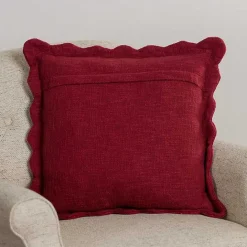 Best Kirklands Home Burgundy Juna Scalloped Pillow Red
