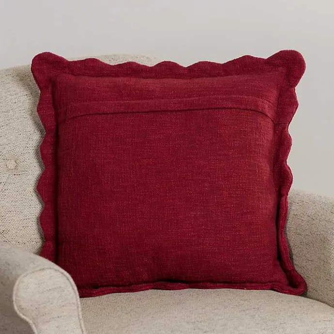 Best Kirklands Home Burgundy Juna Scalloped Pillow Red