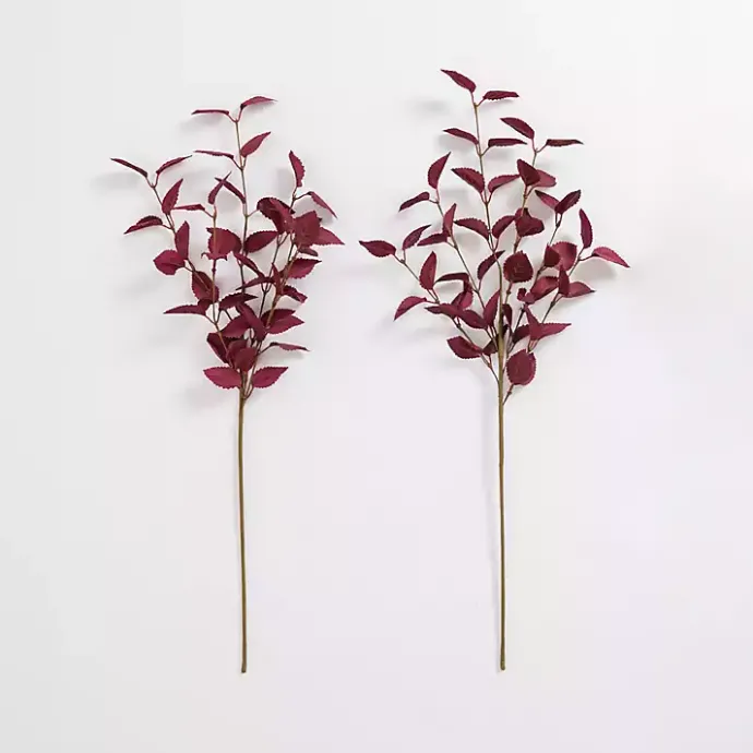 Clearance Kirklands Home Burgundy Leaves Stems, Set of 2 Red