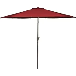 New Kirklands Home Burgundy Tilt Hand Crank Outdoor Umbrella
