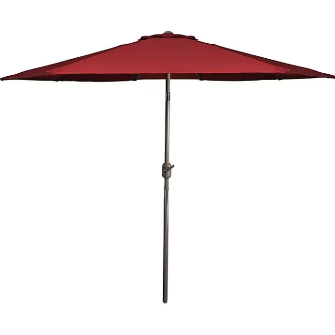 New Kirklands Home Burgundy Tilt Hand Crank Outdoor Umbrella