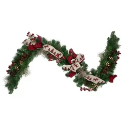 New Kirklands Home Burlap Buffalo Check Foliage Garland