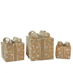 Best Kirklands Home Burlap Snowflake Pre-Lit Christmas Gifts, Set of 3