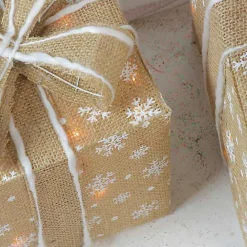 Best Kirklands Home Burlap Snowflake Pre-Lit Christmas Gifts, Set of 3