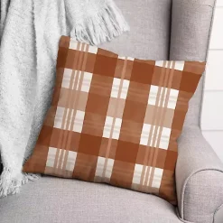 Sale Kirklands Home Burnt Orange Plaid Harvest Throw Pillow