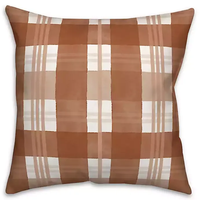 Sale Kirklands Home Burnt Orange Plaid Harvest Throw Pillow