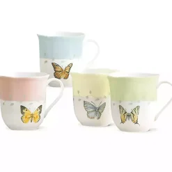 Sale Kirklands Home Butterfly Meadow Mugs, Set of 4
