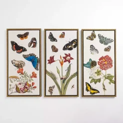 Online Kirklands Home Butterfly Swarm Framed Canvas Art Prints, Set of 3 Multi