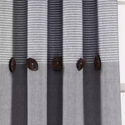 Clearance Kirklands Home Buttons and Stripes Curtain Panel Set, 84 in. Gray