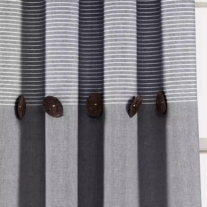 Clearance Kirklands Home Buttons and Stripes Curtain Panel Set, 84 in. Gray