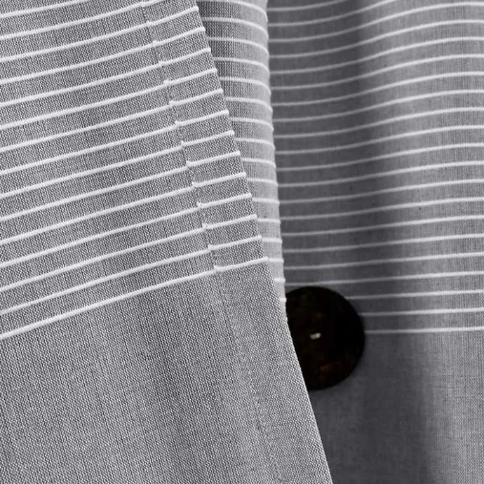 Clearance Kirklands Home Buttons and Stripes Curtain Panel Set, 84 in. Gray