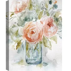 Kirklands Home Cabbage Roses I & II Canvas Art Prints, Set of 2