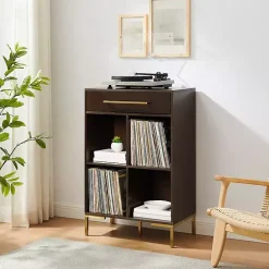 Discount Kirklands Home Cadence Gold Record Storage Bookcase