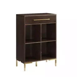 Discount Kirklands Home Cadence Gold Record Storage Bookcase