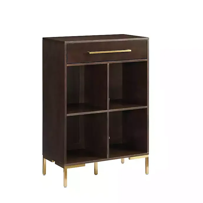Discount Kirklands Home Cadence Gold Record Storage Bookcase