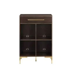 Discount Kirklands Home Cadence Gold Record Storage Bookcase