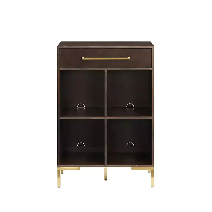 Discount Kirklands Home Cadence Gold Record Storage Bookcase