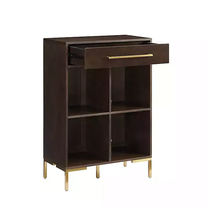 Discount Kirklands Home Cadence Gold Record Storage Bookcase