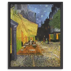 Kirklands Home Cafe Terrace at Night Framed Canvas Art Print