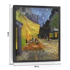 Kirklands Home Cafe Terrace at Night Framed Canvas Art Print