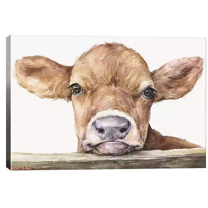 Online Kirklands Home Calf Canvas Art Print, 26x18 Brown