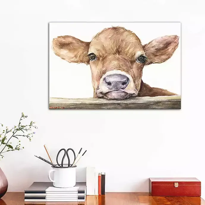 Online Kirklands Home Calf Canvas Art Print, 26x18 Brown