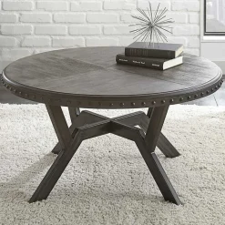 Sale Kirklands Home Calvert Round Coffee Table Gray