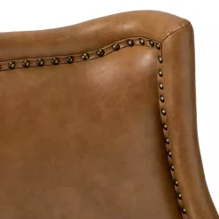 New Kirklands Home Camel Faux Leather Ophelia Accent Chair Tan