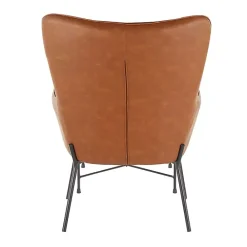 Sale Kirklands Home Camel Faux Leather 2-pc. Chair and Ottoman Set Brown