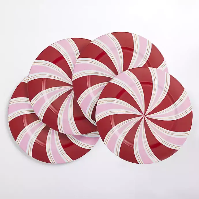 Best Kirklands Home Candy Cane Christmas Chargers, Set of 4